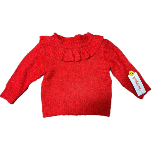 New Baby Girl Carter's Red Ruffle Sweater size‎ 18 months - Picture 1 of 5
